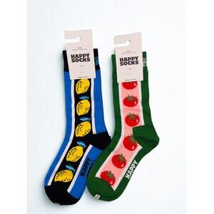 2 Pairs Happy Socks Size Medium Unisex NWT